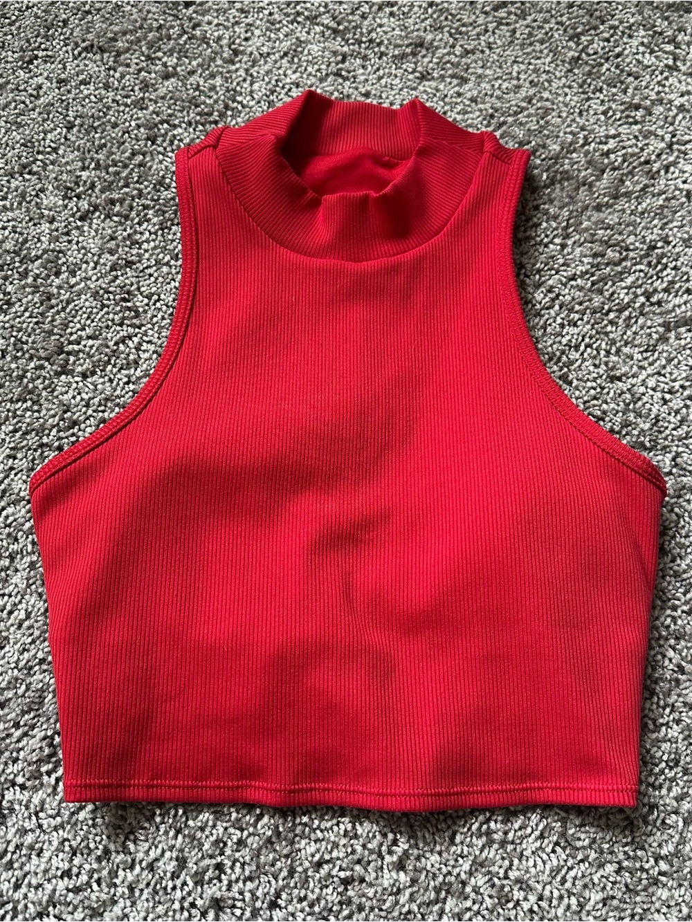 ALO Yoga Red Ribbed Racerback Crop Tank - Picture 3 of 4